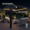 Альтанка Villa 3х3 м, дах open/close (електричний) + LED (тепле світло), антрацит — фото 4