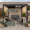 Альтанка Villa 3х3 м, дах open/close (електричний) + LED (тепле світло), антрацит — фото 3