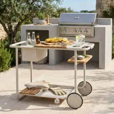 Садовий столик для сервірування ZEBRA Somerset Trolley алюміній-light taupe