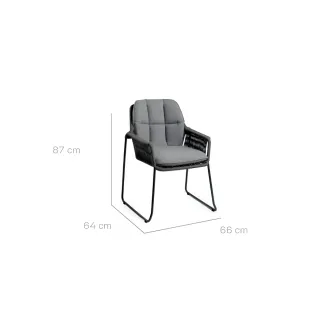 Крісло вуличне Rivera Dining, Charcoal, Mountain Grey — фото 3