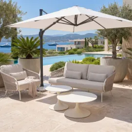 Лаунж-комплект Dolce, camel sand + кавові столики Nova + парасоля Easy Swing — фото 2