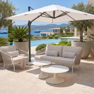 Лаунж-комплект Dolce, camel sand + кавові столики Nova + парасоля Easy Swing — фото 2