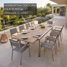 Обідній комплект стіл Kubex 220/340 + Стільці Quadux 8 шт — фото 2