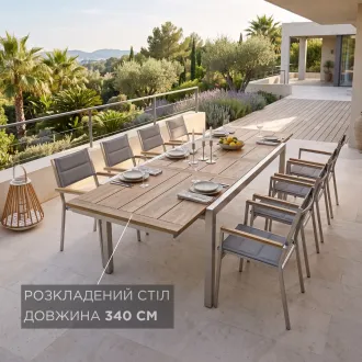 Обідній комплект стіл Kubex 220/340 + Стільці Quadux 8 шт — фото 3