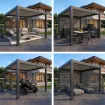 Альтанка Villa 4x4 м, дах open/close (електричний) + LED (тепле світло) , антрацит — фото 9