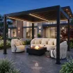 Альтанка Villa 4x4 м, дах open/close (електричний) + LED (тепле світло) , антрацит — фото 2