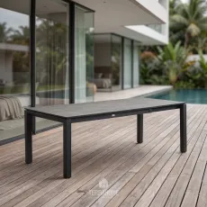 Уличный раскладной стол 220/280, Trespa Dark Basalt, Charcoal