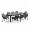 Обідній комплект стіл розкладний 220/280, Trespa Dark Basalt, Charcoal + 8 стільців Liv — фото 3