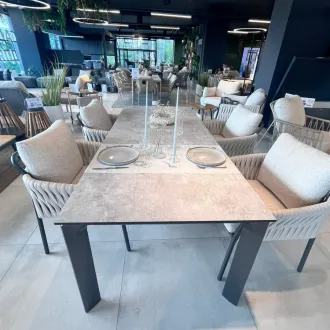 Обідній комплект стіл Diamond 220 см + 4 стільці Fiave — фото 4