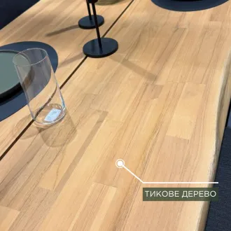 Барний комплект стіл TIERRA 150x80, тик + 6 стільців Foxx — фото 6