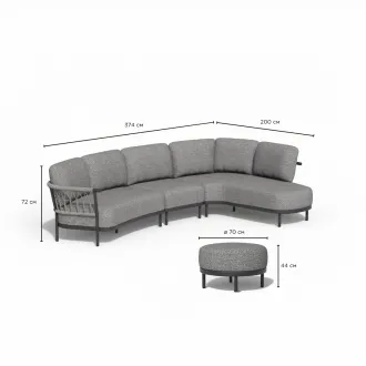Угловой диван Fresca Cornerset Complete Left Charcoal — фото 10