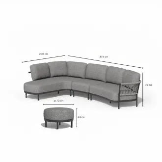 Угловой диван Fresca Cornerset Complete Right Charcoal — фото 10