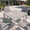 Обідній комплект стіл Diamond 95 см, срібло + 4 стільці Rasmus, сірий — фото 3
