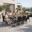 Обідній комплект стіл Diamond 220 см, антрацит + 8 стільців Diamond антрацит, сажа
