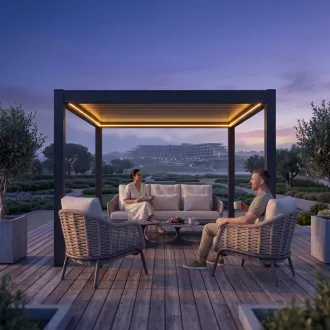 Лаунж-комплект Casto + столики Nova + пергола Villa 3х3 м
