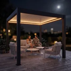 Лаунж-комплект Nappa + столики Nova, Camel Sand + пергола Villa 3х3 м