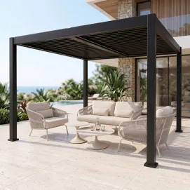 Лаунж-комплект Dolce + столики Nova, Camel Sand + пергола Villa 4х4 м — фото 2