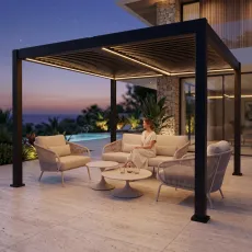 Лаунж-комплект Dolce + столики Nova, Camel Sand + пергола Villa 4х4 м