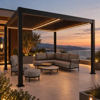 Лаунж-комплект Fresca кутовий правий + столики Sorrento/Avero + пергола Villa 4х4 м — фото 3