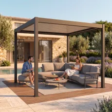 Лаунж-комплект Fresca кутовий правий + столики Sorrento/Avero + пергола Villa 3х4 м