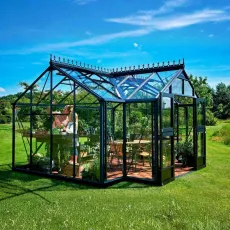 Теплиця Orangeri 15,1 м², антрацит, закаленное стекло 3 мм