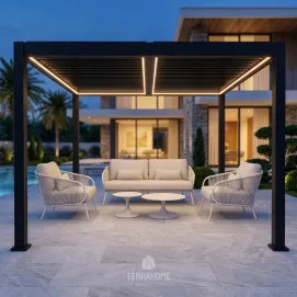 Лаунж-комплект Dolce + столики Nova, Camel Sand + пергола Villa 3.6х4 м — фото 2
