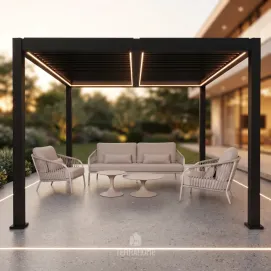 Лаунж-комплект Nappa + столики Nova, Camel Sand + пергола Villa 3.6х4 м — фото 2