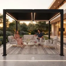 Лаунж-комплект Nappa + столики Nova, Camel Sand + пергола Villa 3.6х4 м