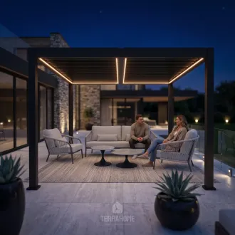 Лаунж-комплект Nappa + столики Nova + пергола Villa 3.6х4 м