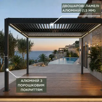 Лаунж-комплект Fresca кутовий правий + столики Sorrento/Avero + пергола Villa 3.6х4 м — фото 9