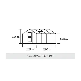 Теплица Compact 6,6 м², антрацит, поликарбонат 10 мм — фото 2
