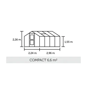Теплица Compact 6,6 м², антрацит, поликарбонат 10 мм — фото 2