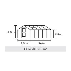 Теплица Compact 8,2 м², антрацит, поликарбонат 10 мм — фото 2
