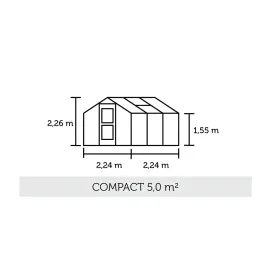 Теплица Compact 5,0 м², антрацит, поликарбонат 10 мм — фото 2