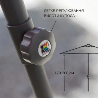 Парасоля EASY PUSH Ø300 см, anthracite matt + 2 шезлонги EGO, сірі — фото 16