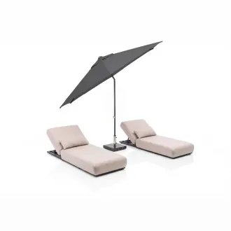 Парасоля EASY PUSH Ø300 см, anthracite matt + 2 шезлонги EGO, бежеві — фото 21