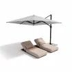 Парасоля з бічною опорою EASY SWING, light grey + 2 шезлонги EGO, бежеві — фото 23