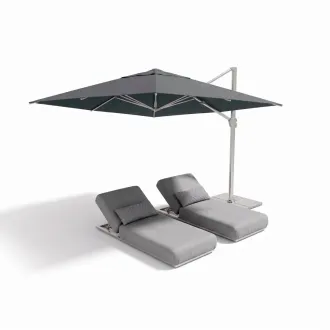 Парасоля з бічною опорою EASY SWING, anthracite + 2 шезлонги EGO, сірі — фото 23