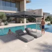 Парасоля з бічною опорою EASY SWING, anthracite + 2 шезлонги EGO, сірі