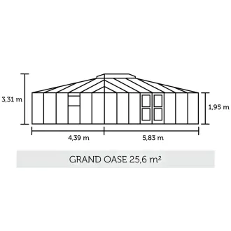 Теплиця Grand Oase 25,6 м², антрацит, загартоване скло 3 мм — фото 8