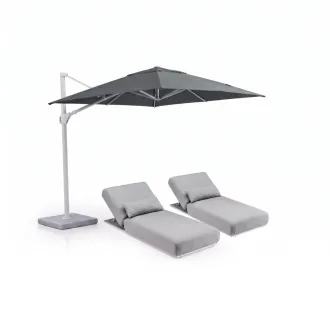 Парасоля з бічною опорою EASY SWING, anthracite з базою EASY STAND + 2 шезлонги EGO, сірі — фото 23