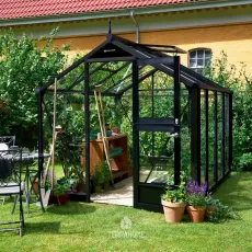 Теплица Compact 6,6 м², антрацит, закаленное стекло 3 мм