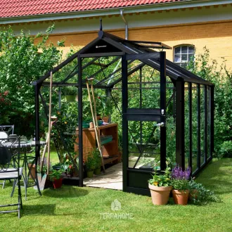 Теплица Compact 6,6 м², антрацит, закаленное стекло 3 мм