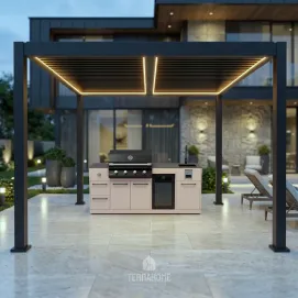 Вулична кухня Brabura Lite 400, beige + пергола Villa 3.6х4 м — фото 2
