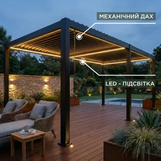 Вулична кухня Brabura Lite 400 + пергола Villa 6х4 м, (механічна + LED) — фото 16