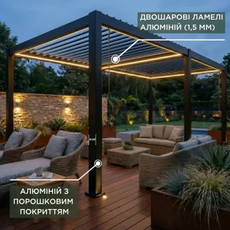 Вулична кухня Brabura Lite 400 + пергола Villa 6х4 м, (механічна + LED) — фото 17