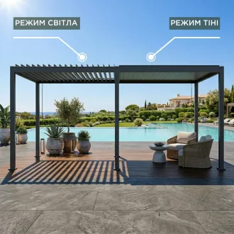 Вулична кухня Brabura Lite 400, beige + пергола Villa 6х4 м, (механічна + LED) — фото 19