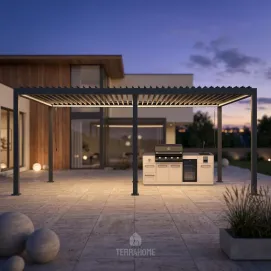 Вулична кухня Brabura Lite 400, beige + пергола Villa 6х4 м, (механічна + LED) — фото 2