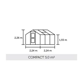 Теплица Compact 5,0 м², антрацит, закаленное стекло 3 мм — фото 2