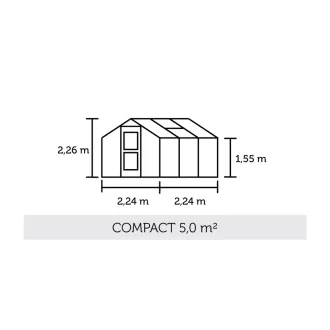 Теплица Compact 5,0 м², антрацит, закаленное стекло 3 мм — фото 2